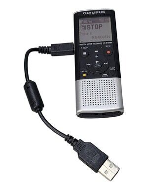 Olympus VN-8100PC Digital Voice Recorder Black & Silver Tested Working